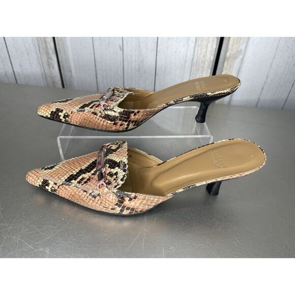 Stuart Weitzman Pink Tones Snakeskin Heels Pointed Toe Kitten Heel Y2K Size 5.5 - Picture 2 of 6